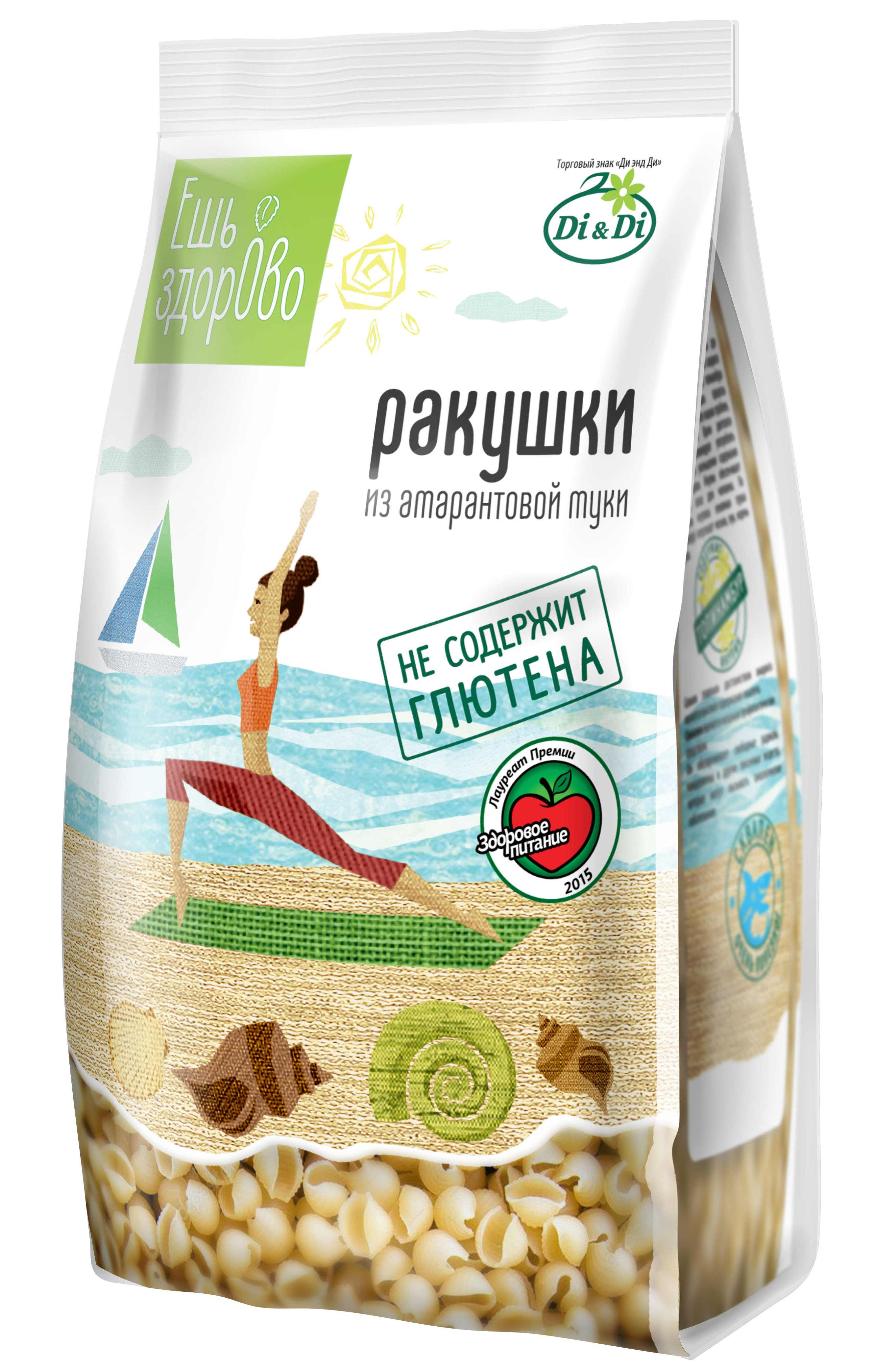 Макаронные изделия без глютена Ешь Здорово ракушки 250 г 5 шт*250 г