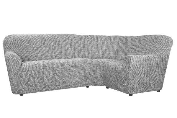 фото Чехол на классический угловой диван виста милано серый еврочехол