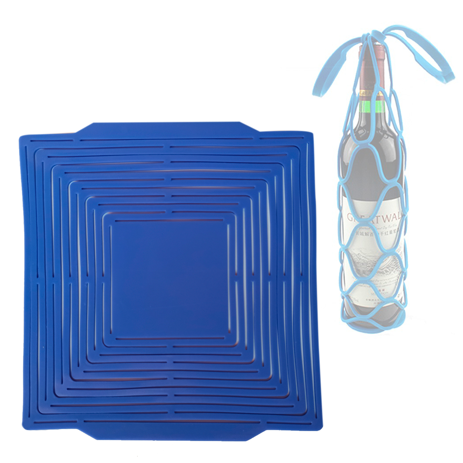 фото Складная сумка-сетка из жаростойкого силикона bh-slb-03, цвет синий, 21х20 см bloominghome accents.