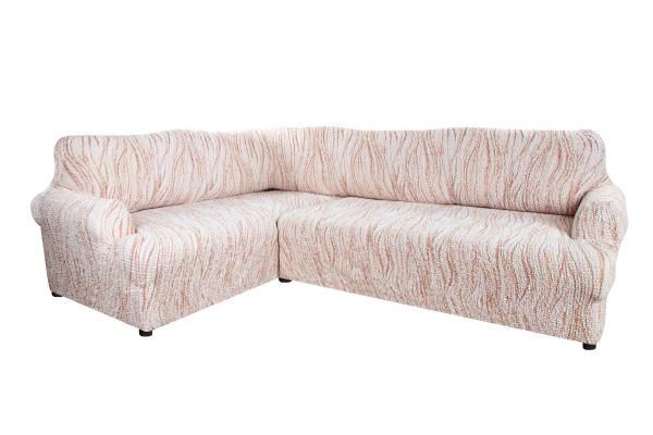 фото Чехол на классический угловой диван виста элегант крем еврочехол