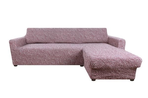 фото Чехол на угловой диван выступ справа аричиато бриллианте бордо еврочехол