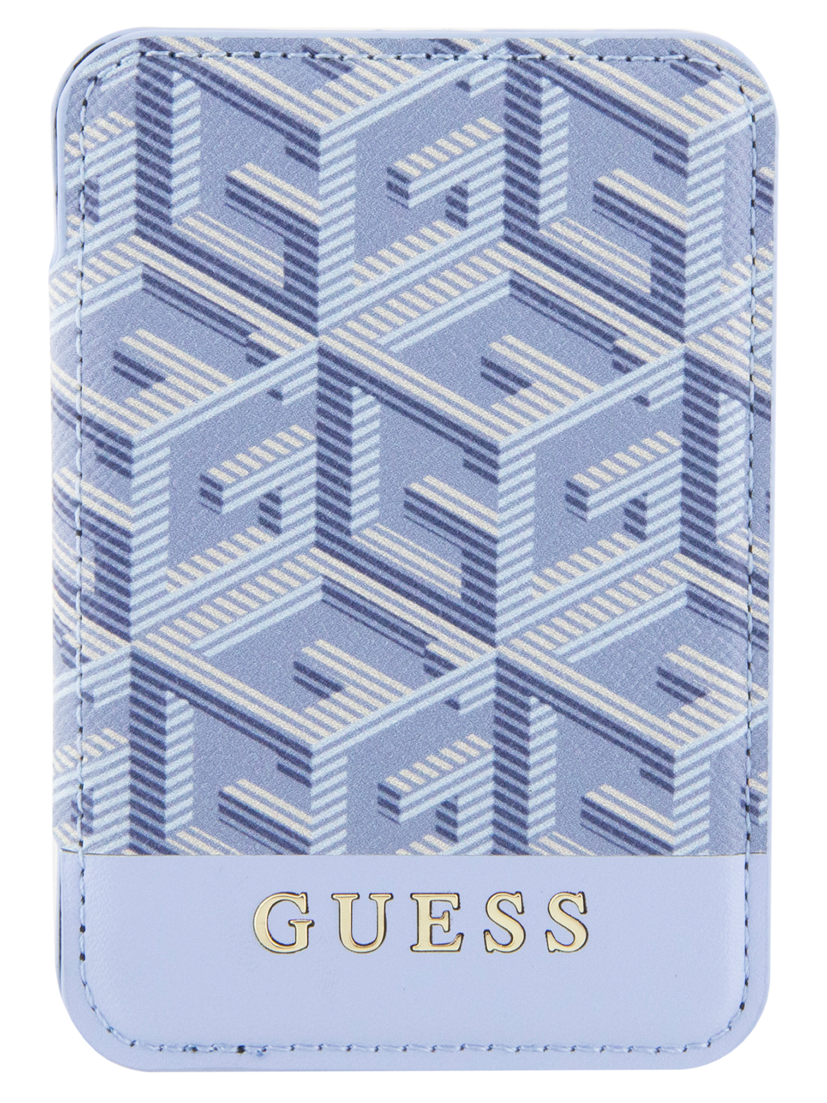 

Магнитный картхолдер Guess MagSafe из экокожи для хранения 2х карт G CUBE, синий