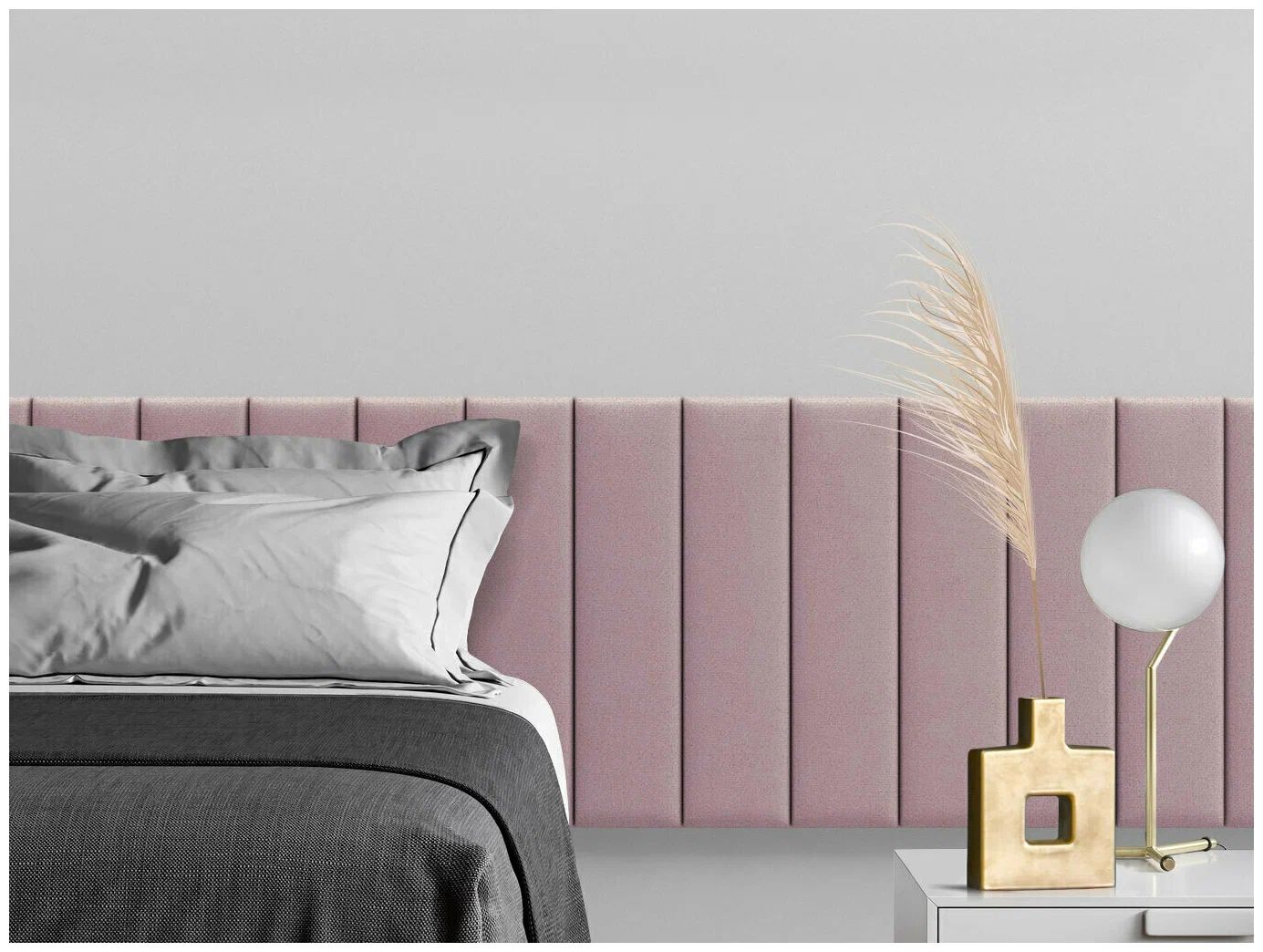 

Панель кровати Velour Pink 15х60 см 2 шт., Розовый