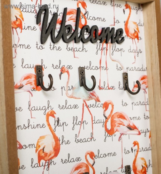 

дерево, Фламинго-welcome, 30х20х2,6 см