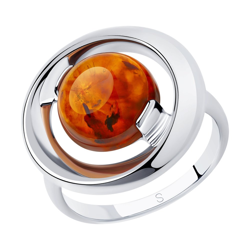 

Кольцо из серебра р. 16,5 SOKOLOV 83010056, янтарь искусственный, 83010056
