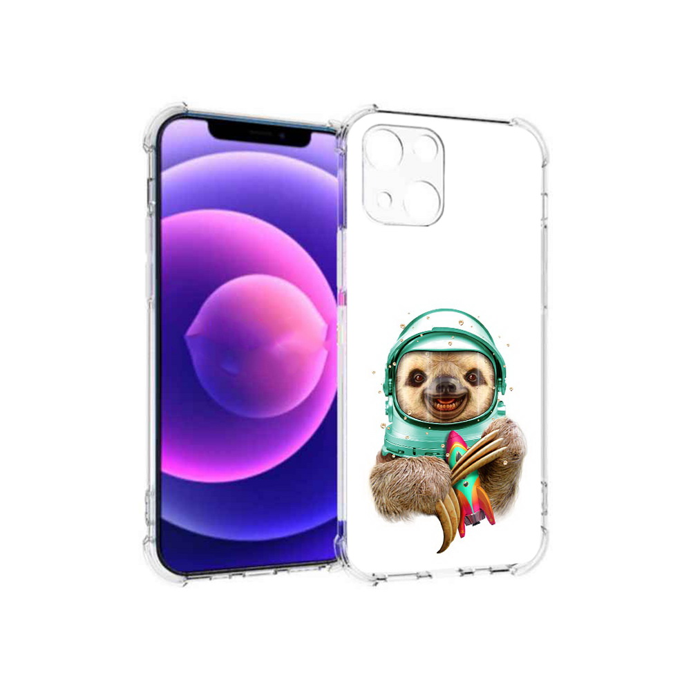 

Чехол MyPads Tocco для Apple iPhone 13 mini Ленивец астронавт (PT162959.608.104), Прозрачный, Tocco