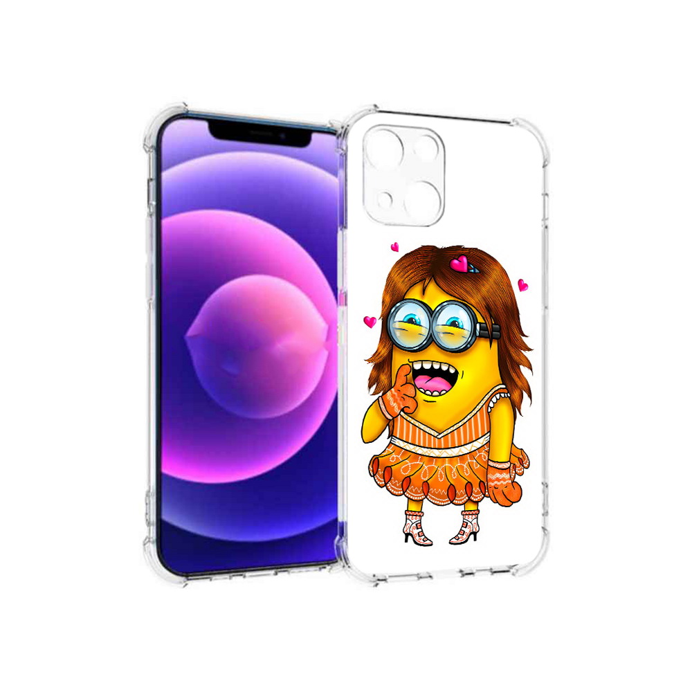 

Чехол MyPads Tocco для Apple iPhone 13 mini Миньон девочка (PT162959.608.116), Прозрачный, Tocco