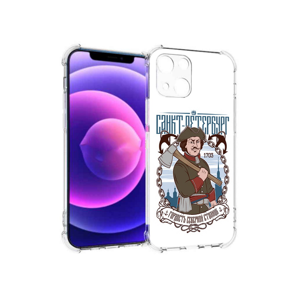 

Чехол MyPads Tocco для Apple iPhone 13 mini Петр первый (PT162959.608.134), Прозрачный, Tocco
