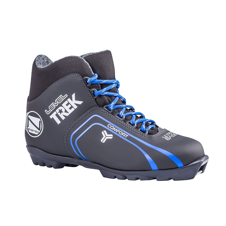 фото Ботинки лыжные nnn trek level3 черные/логотип синий размер ru37 eu38 cm23,5