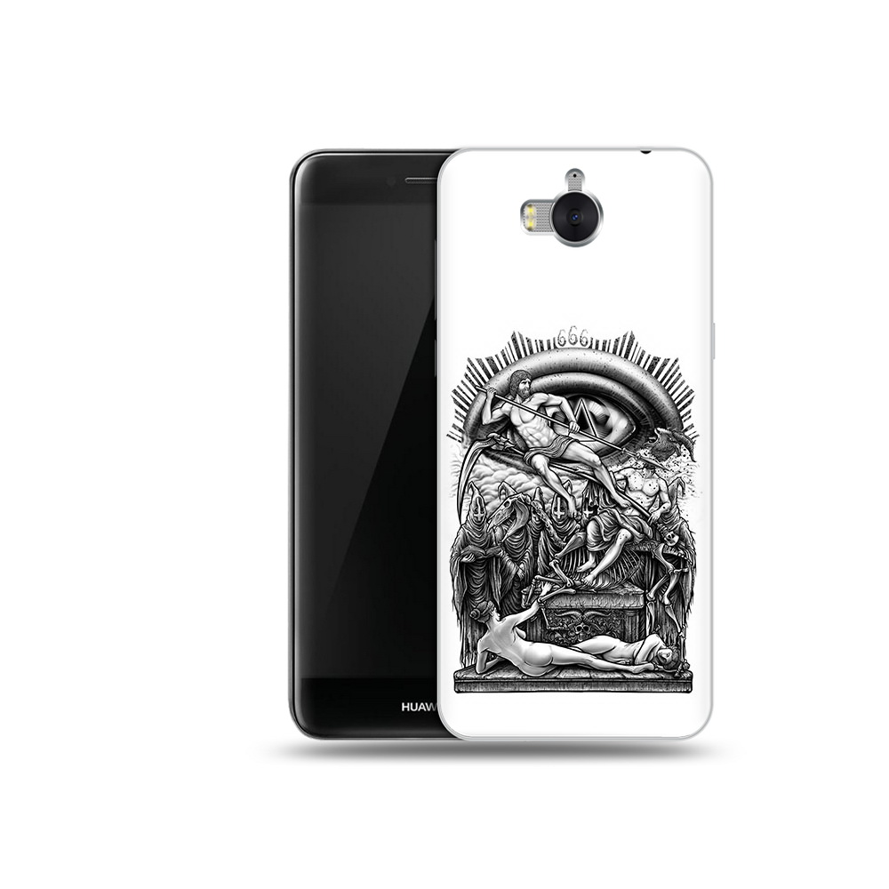

Чехол MyPads Tocco для Huawei Y5 оракул черно белый (PT91582.58.528), Прозрачный, Tocco