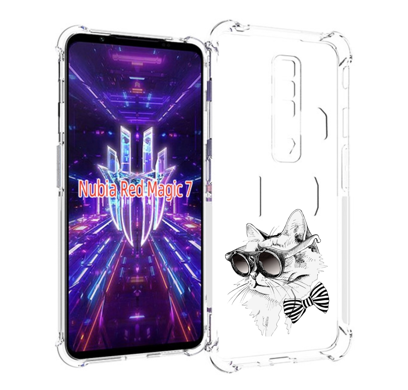 Чехол MyPads крутая кошка в очках для ZTE Nubia Red Magic 7