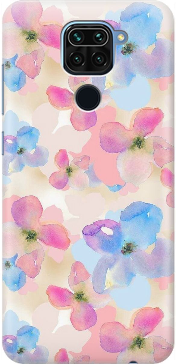 

Силиконовый чехол на Xiaomi Redmi Note 9 "Фиалки акварелью", Голубой;оранжевый, 1623
