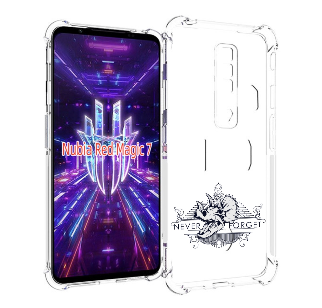

Чехол MyPads логотип носорога никогда не забуду для ZTE Nubia Red Magic 7, Прозрачный, Tocco