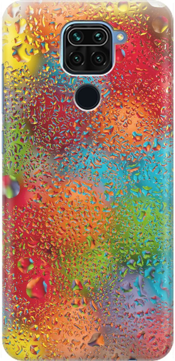 

Чехол на Xiaomi Redmi Note 9 "Капли и разноцветные шары", Голубой;зеленый, 1623