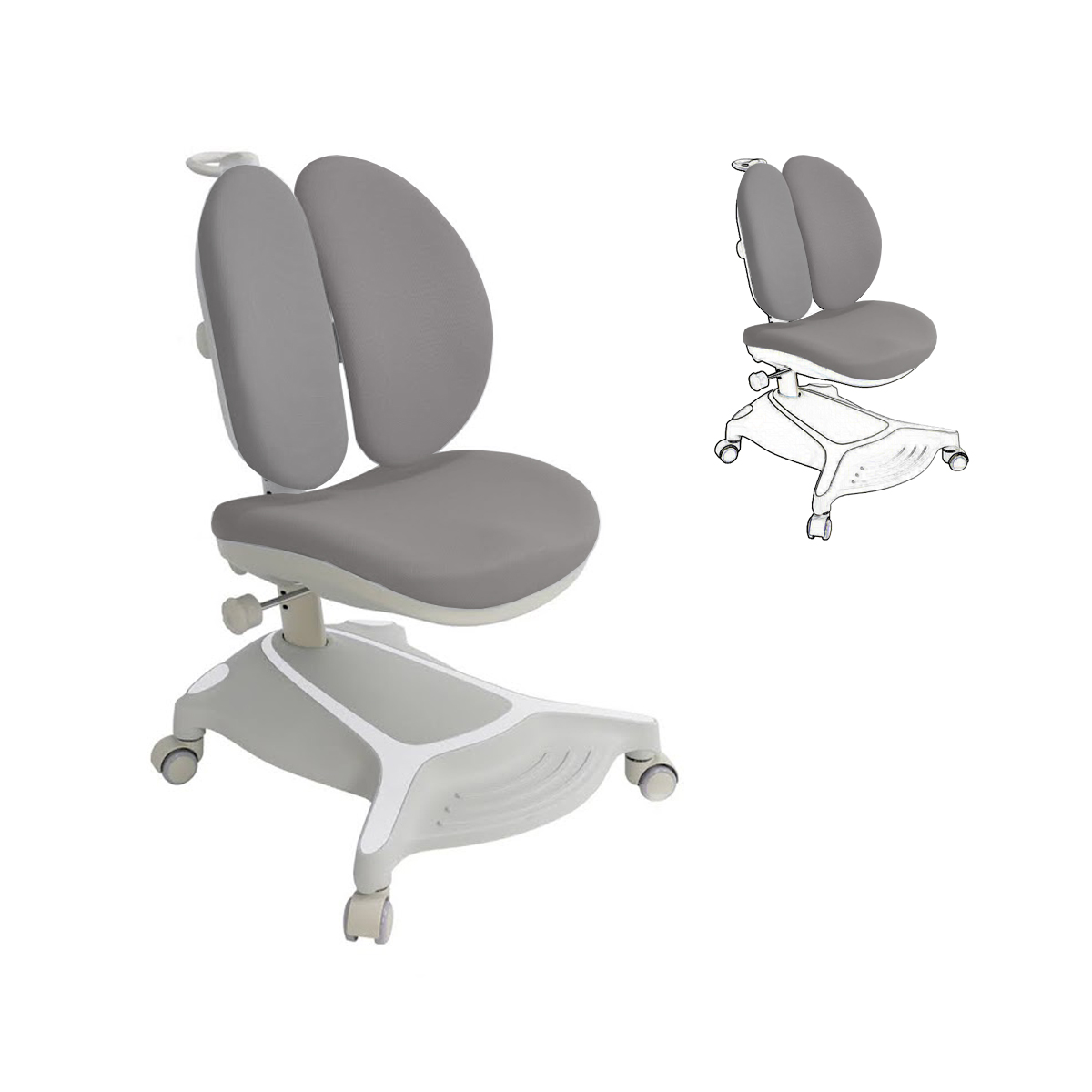 

Регулируемое по высоте детское кресло Cubby Bunias Grey с серым чехлом 222825, Bunias