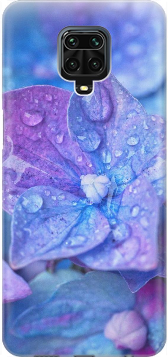 

Чехол на Xiaomi Redmi Note 9s "Голубой цветочек", Голубой;фиолетовый, 1624