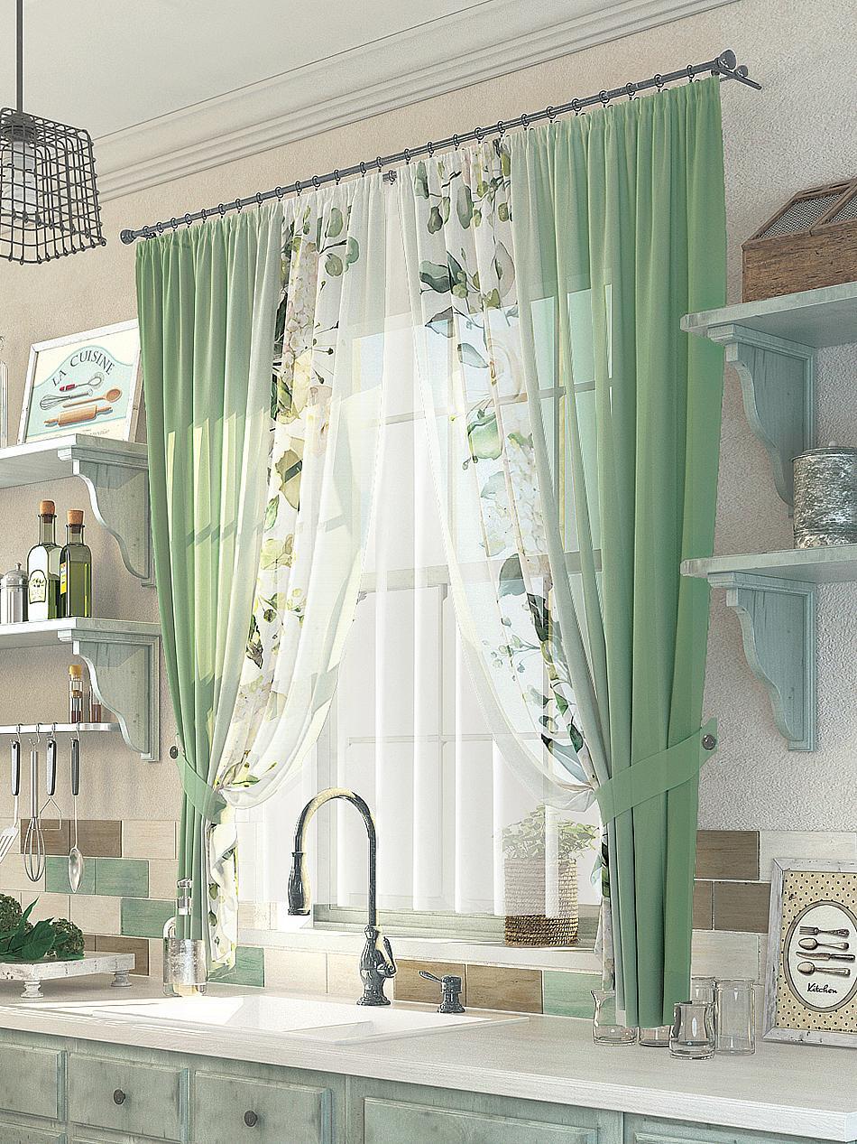 

Тюль AT HOME / шторы в комнату 150х180 см / Леорн (зеленый), 976008