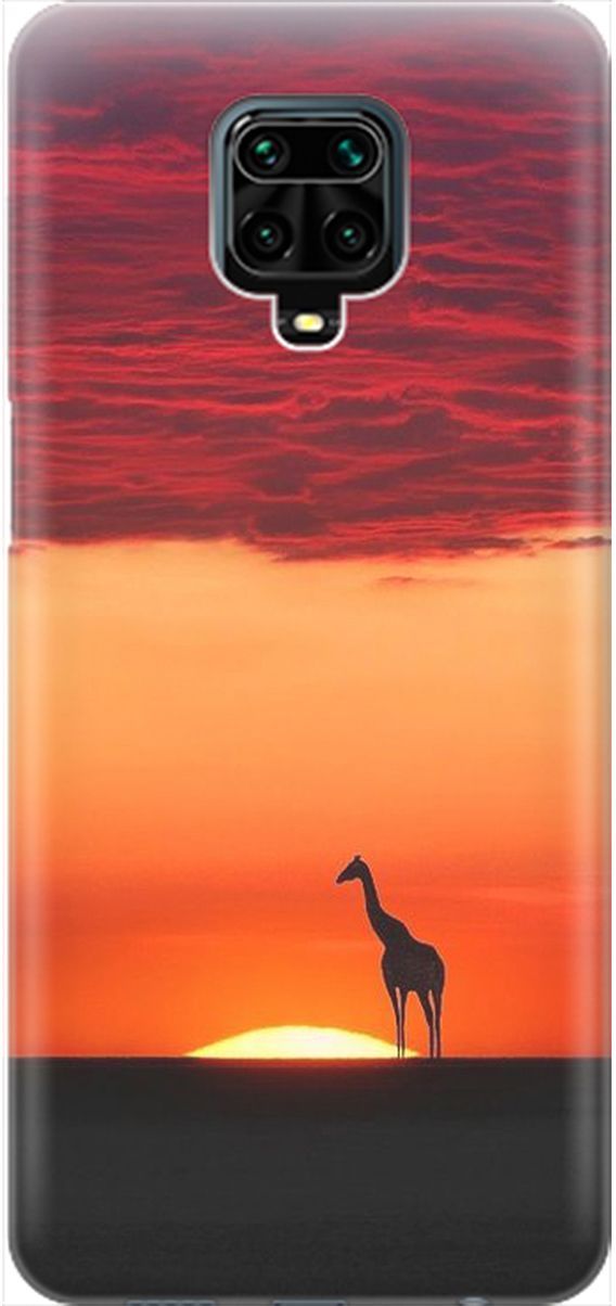 

Чехол на Xiaomi Redmi Note 9s "Закатный жираф", Оранжевый;розовый, 2060