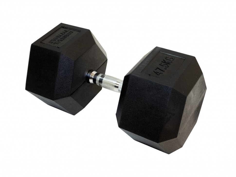 

Неразборная гантель обрезиненная Original FitTools FT-HEX 1 x 45 кг, черный, FT-HEX