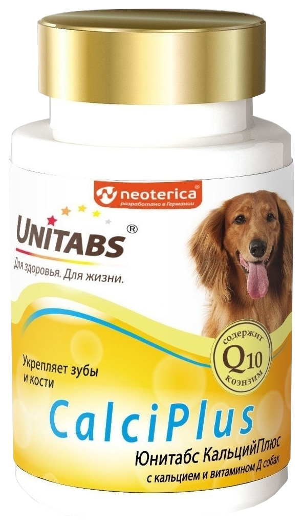 фото Витаминно-минеральный комплекс unitabs calciplus, для собак, 200 таб