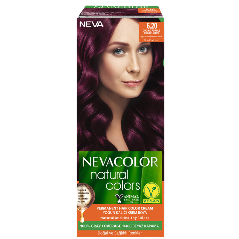 Крем-краска для волос Neva Natural Colors Стойкая 6.20 Орхидея фиолетовый