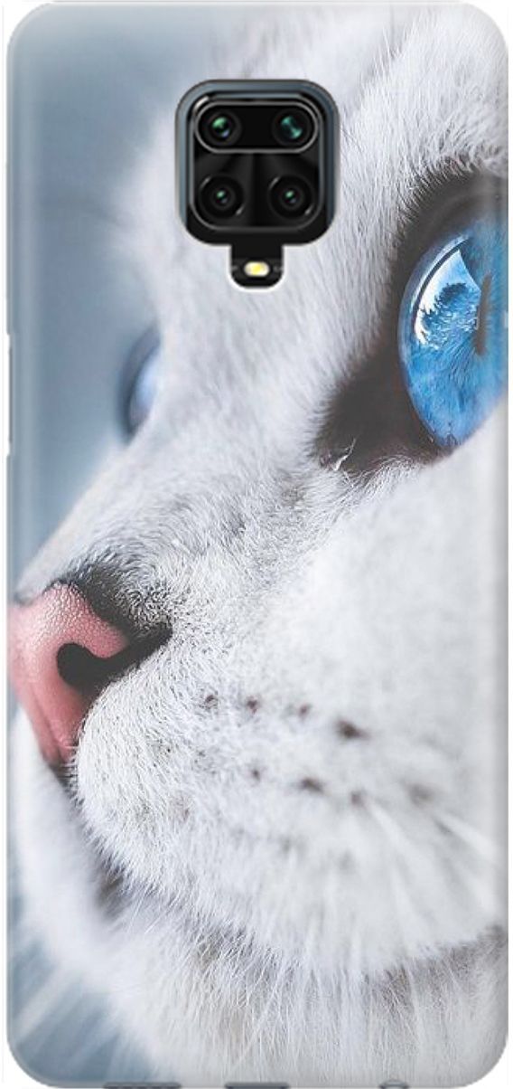 

Чехол на Xiaomi Redmi Note 9s "Кошачий взгляд", Белый;голубой, 1624