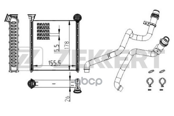 

Радиатор Отопителя Vw Jetta Iv 10- Golf Vi 11- Zekkert арт. mk-5127