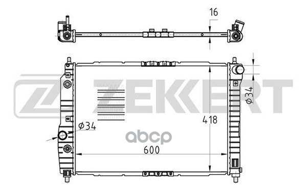 Радиатор Охл. Дв. Chevrolet Aveo (T200  T250  T255) 03- Zekkert арт. mk-1027