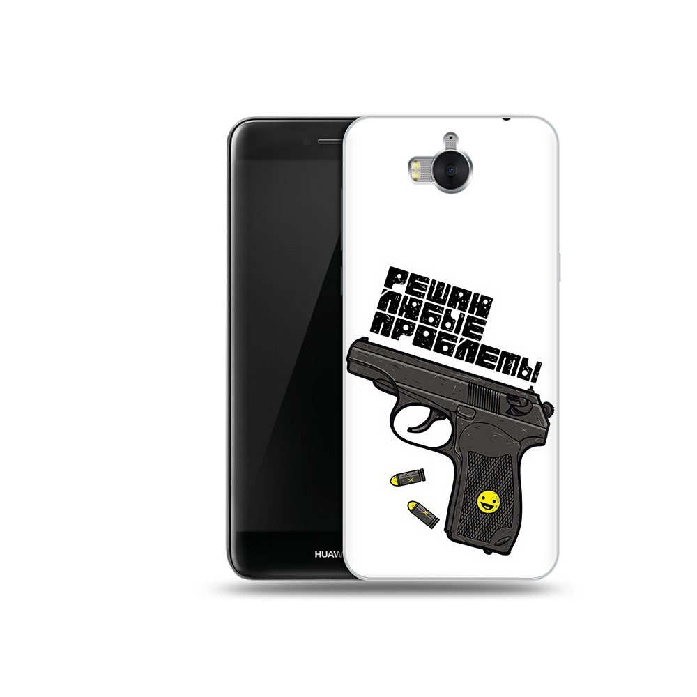 

Чехол MyPads Tocco для Huawei Y5 пистолет против проблем (PT91582.58.542), Прозрачный, Tocco