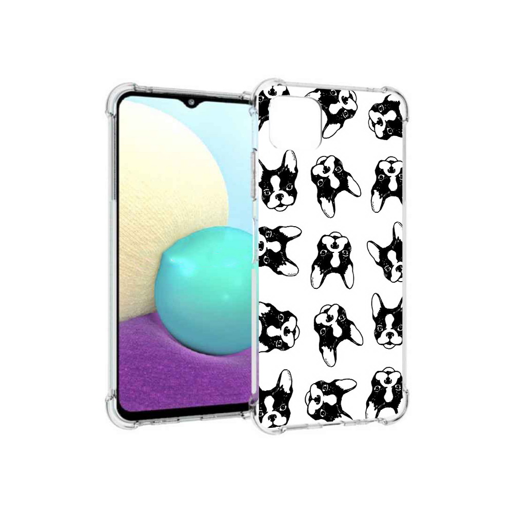 

Чехол MyPads Tocco для Samsung Galaxy A22s 5G черно белые собачки (PT226906.544.683), Прозрачный, Tocco