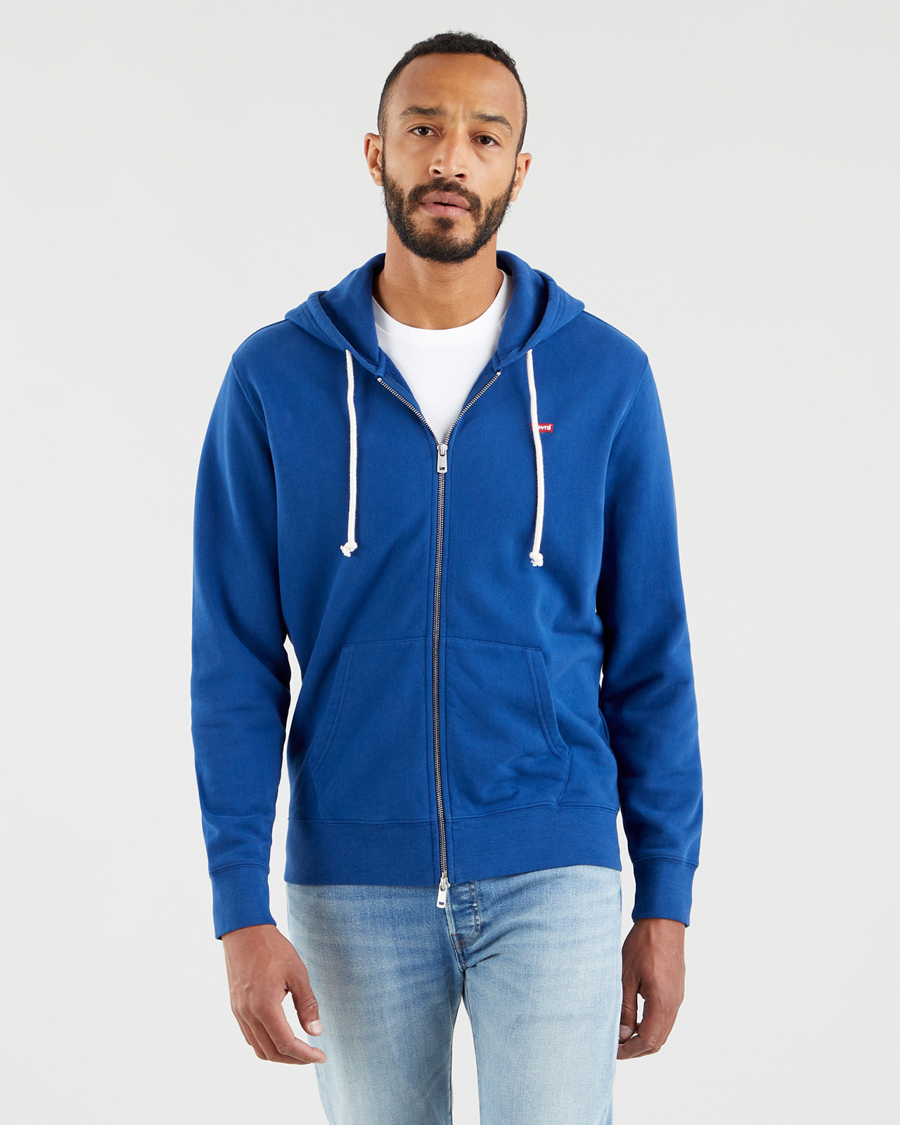 фото Толстовка мужская levi's new original zip up hoodie синяя s