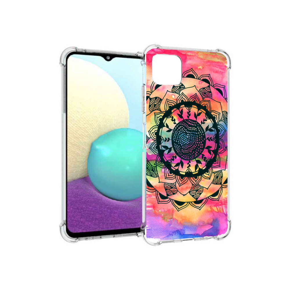 

Чехол MyPads Tocco для Samsung Galaxy A22s 5G яркая абстракция круглый цветок, Прозрачный, Tocco