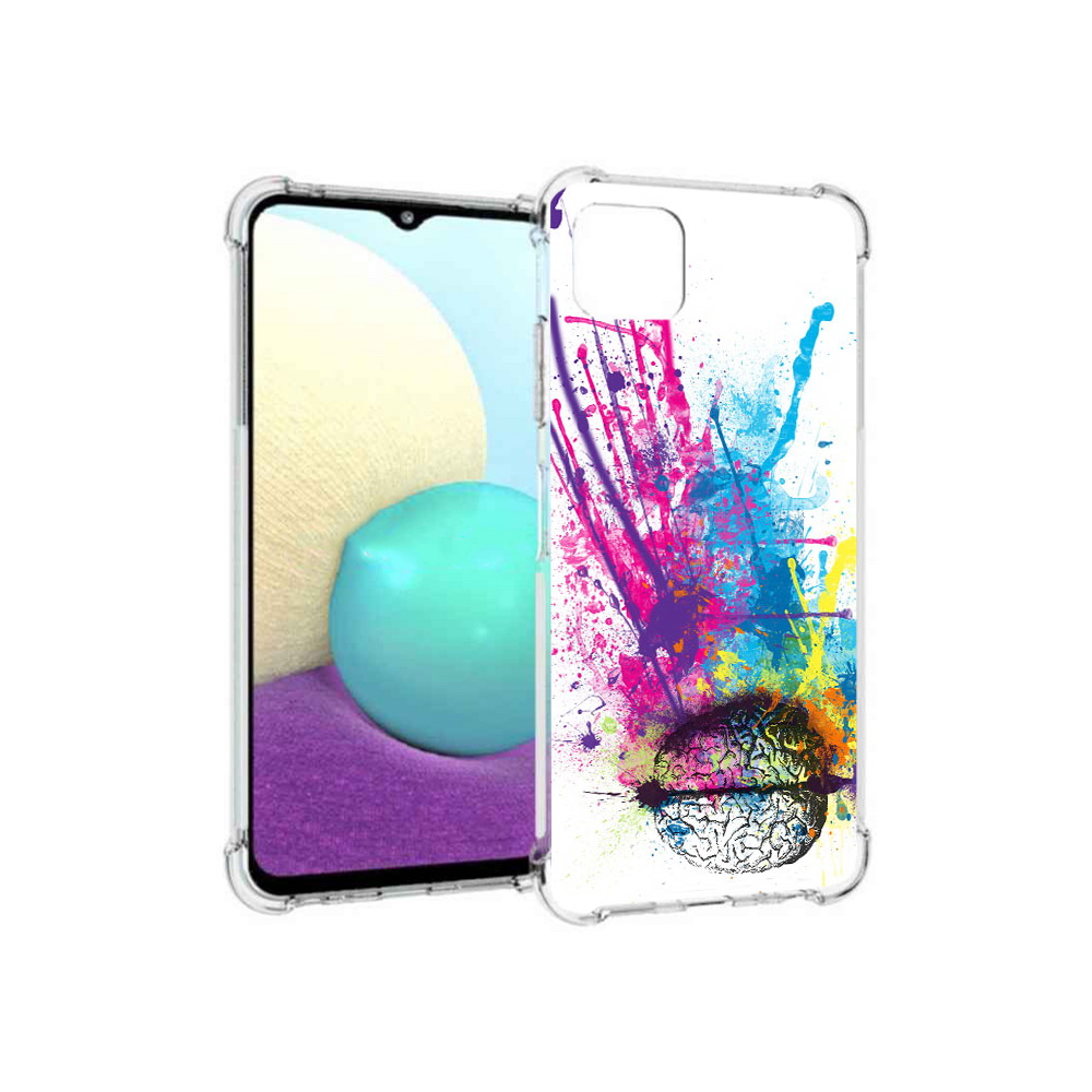 

Чехол MyPads Tocco для Samsung Galaxy A22s 5G яркий красочный мозг (PT226906.544.710), Прозрачный, Tocco