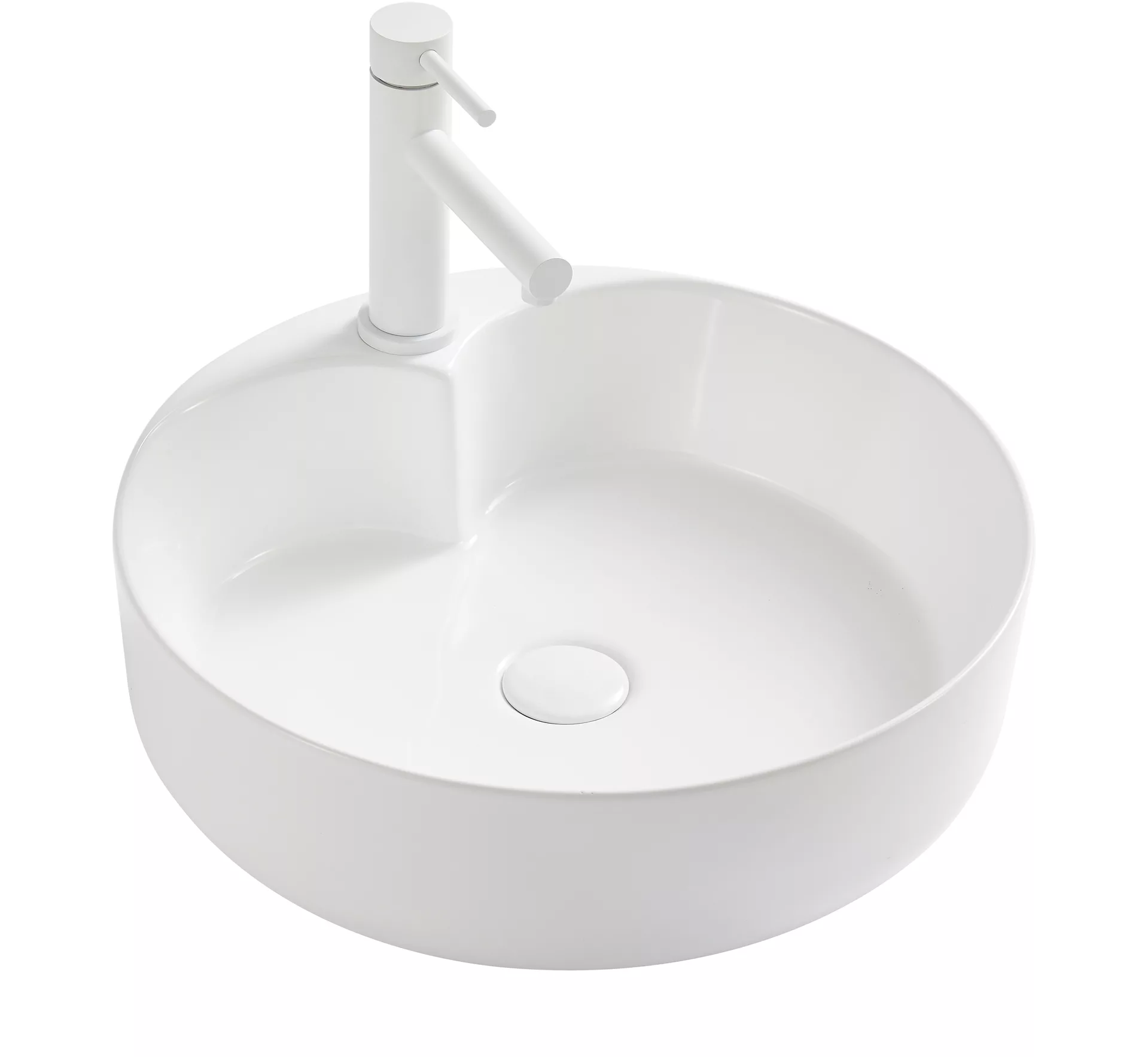 Накладная белая раковина для ванной GiD N9013 круглая керамическая