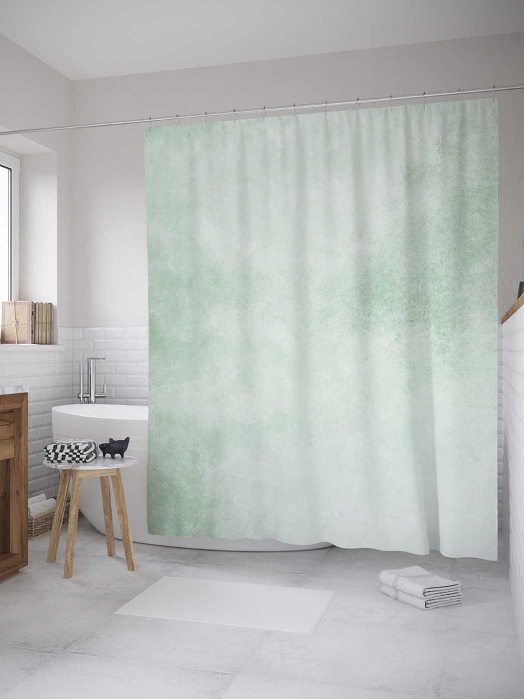 

Штора для ванной JoyArty "Размытая туманность" из сатена, 180х200 см с крючками, Бежевый