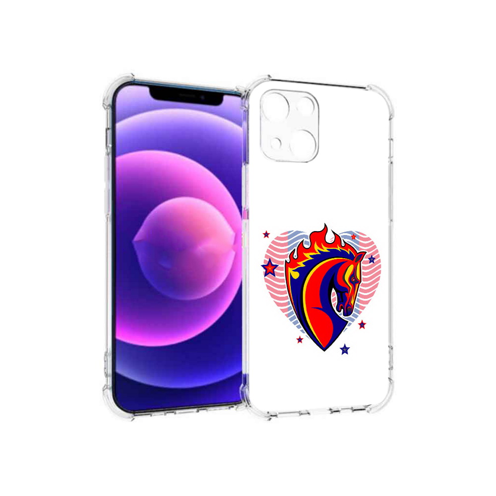 

Чехол MyPads Tocco для Apple iPhone 13 mini ФК ЦСЛ Лошадь (PT162959.608.180), Прозрачный, Tocco