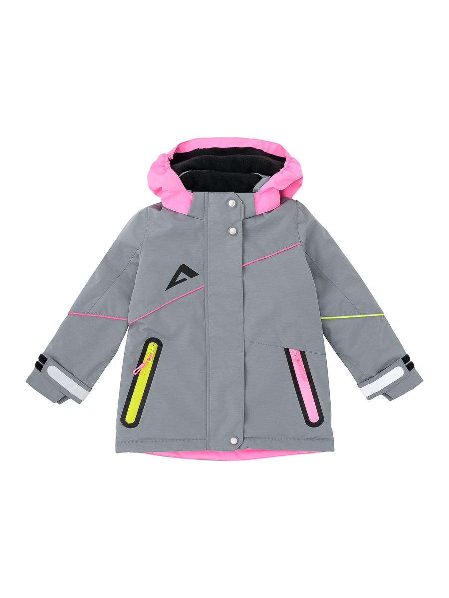 Куртка детская Oldos Дина, серый, розовый, 98