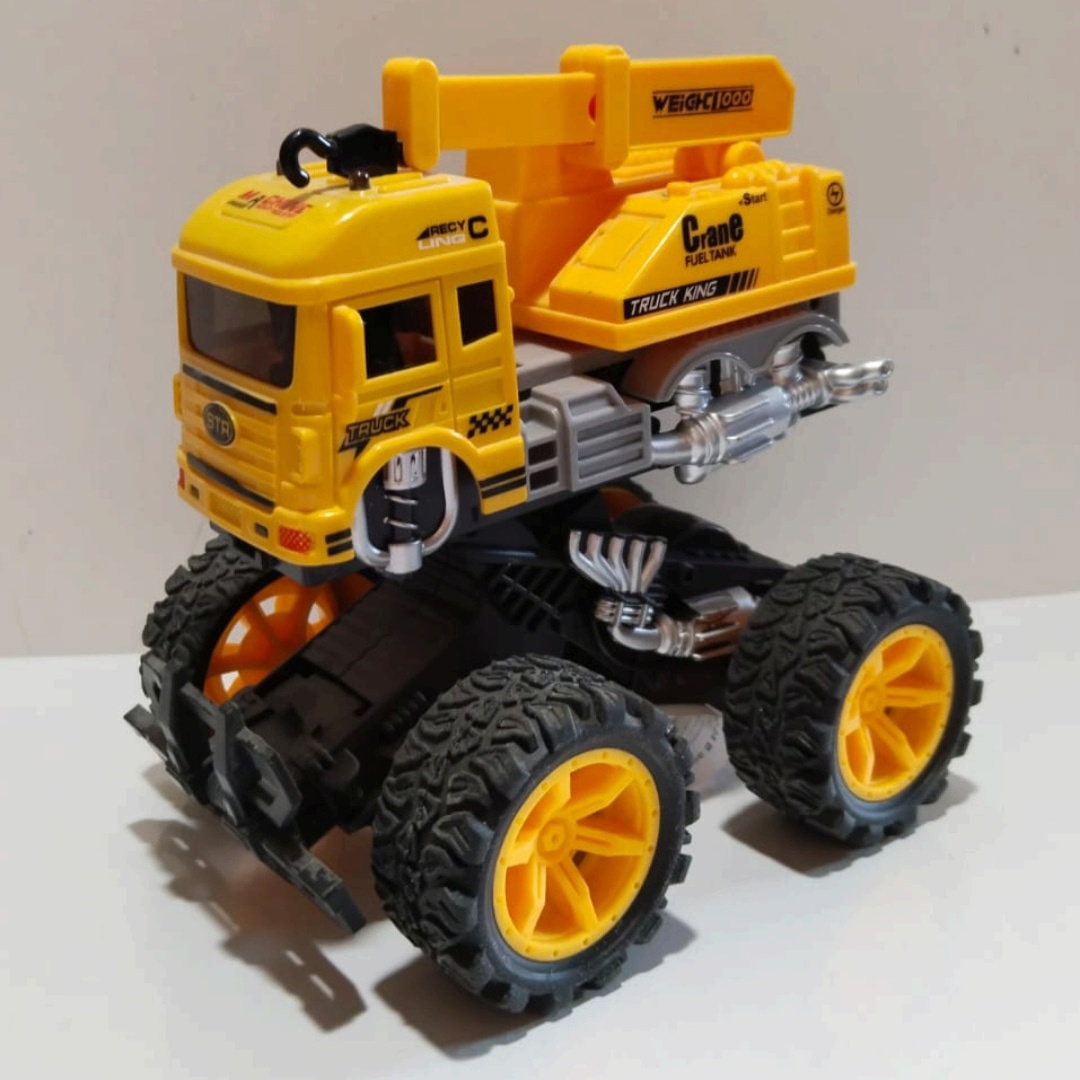 Машинка 1000toys строительный кран инъекционный желтого цвета