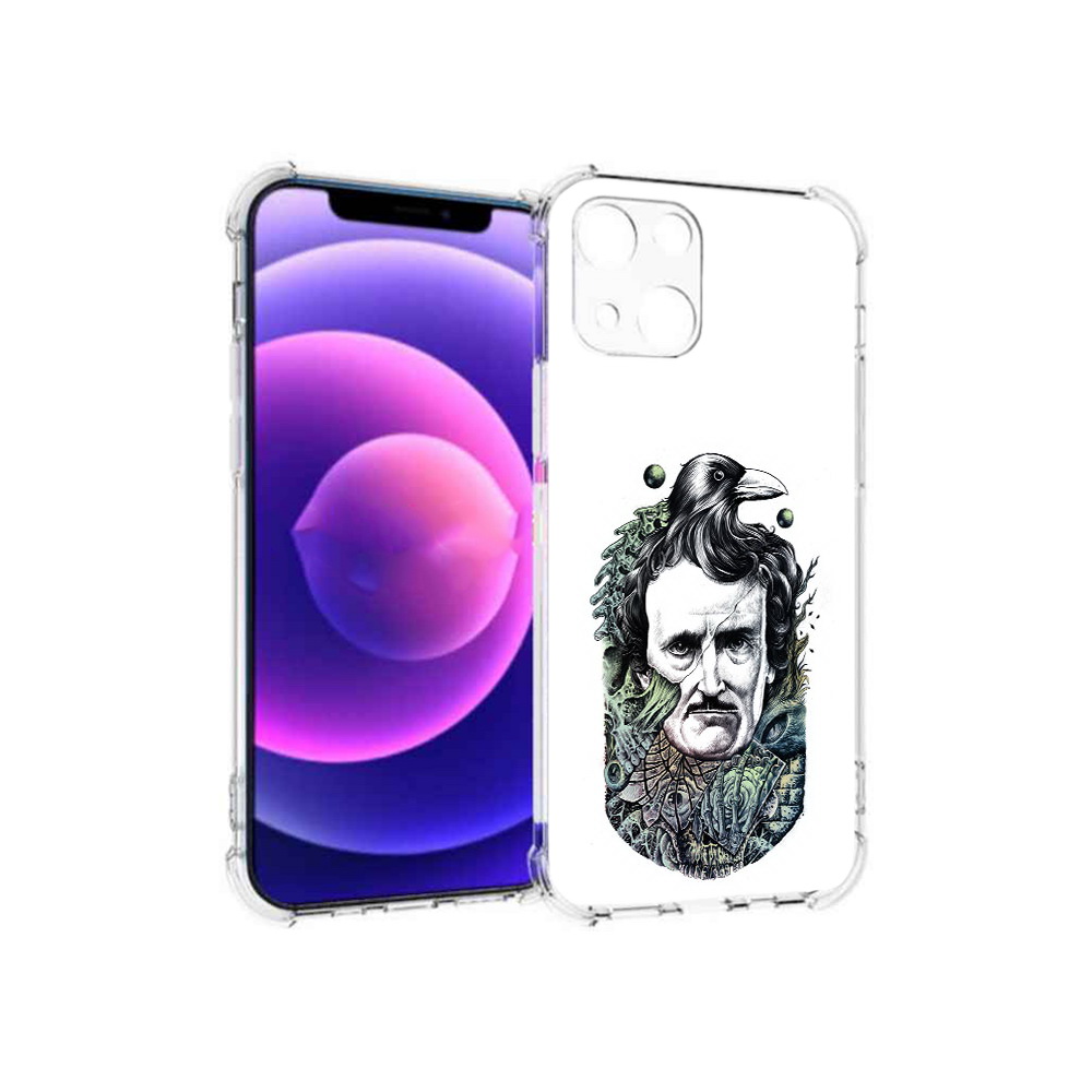 

Чехол MyPads Tocco для Apple iPhone 13 mini Эдгар Аллан с вороном (PT162959.608.203), Прозрачный, Tocco