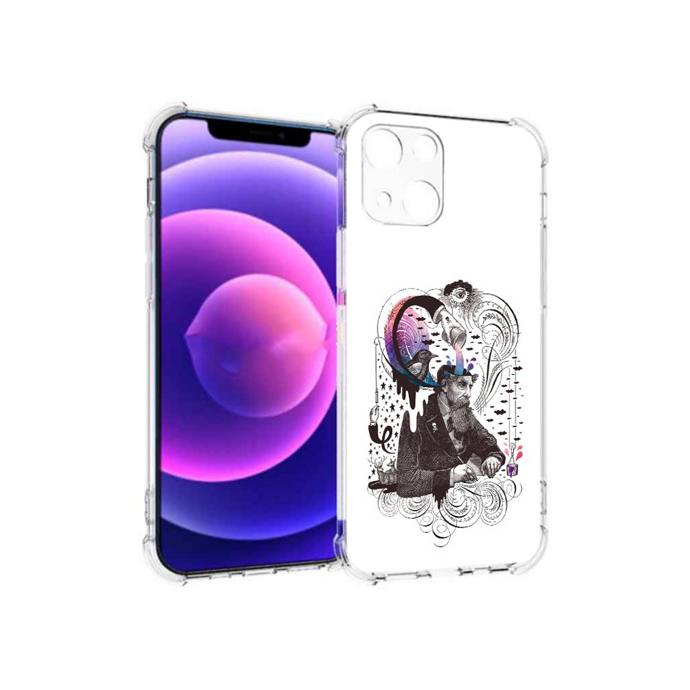 

Чехол MyPads Tocco для Apple iPhone 13 mini абстракция думающий мужчина (PT162959.608.210), Прозрачный, Tocco