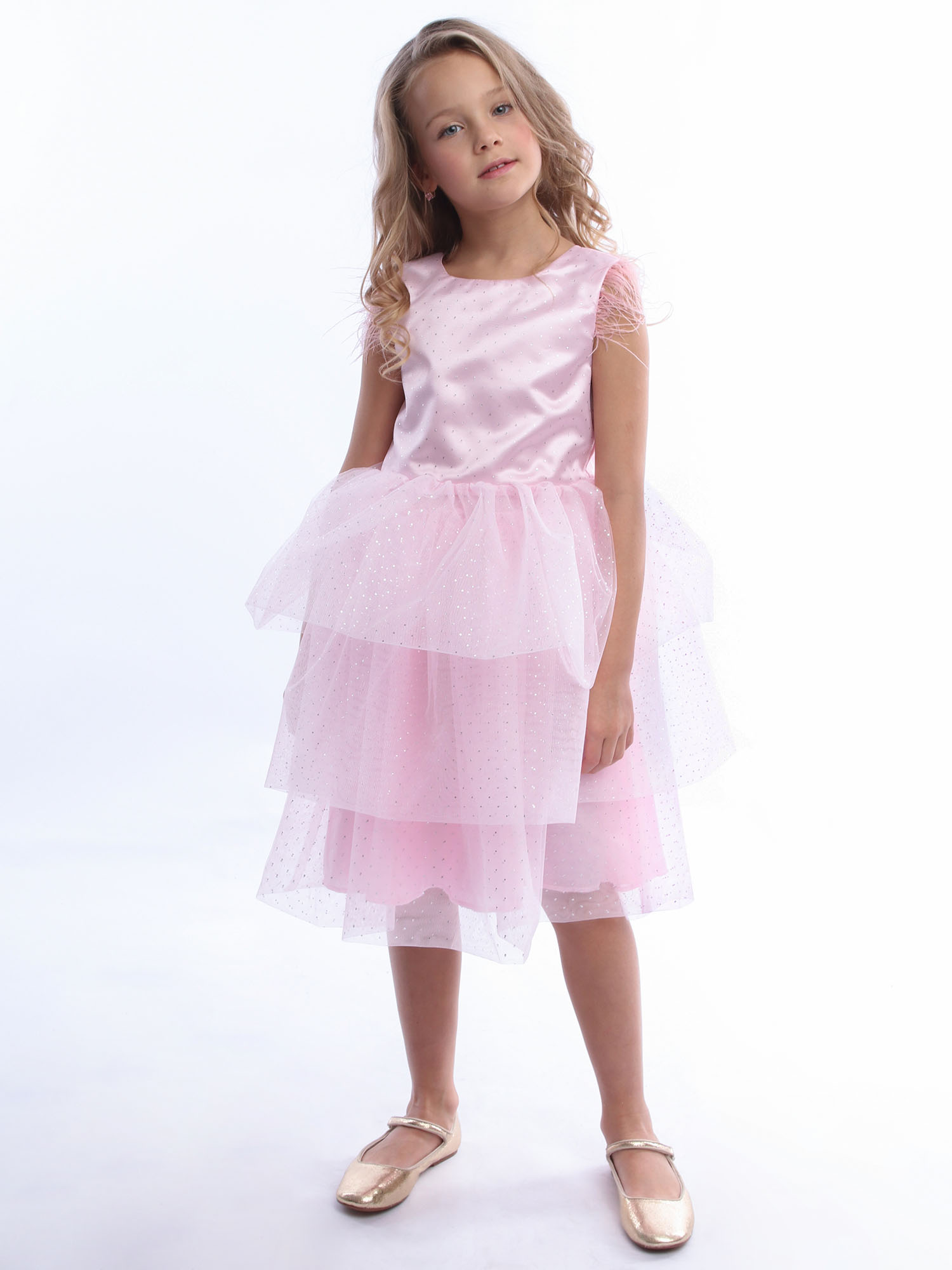 Платье детское Batik 013/1-2 розовый жемчуг 128