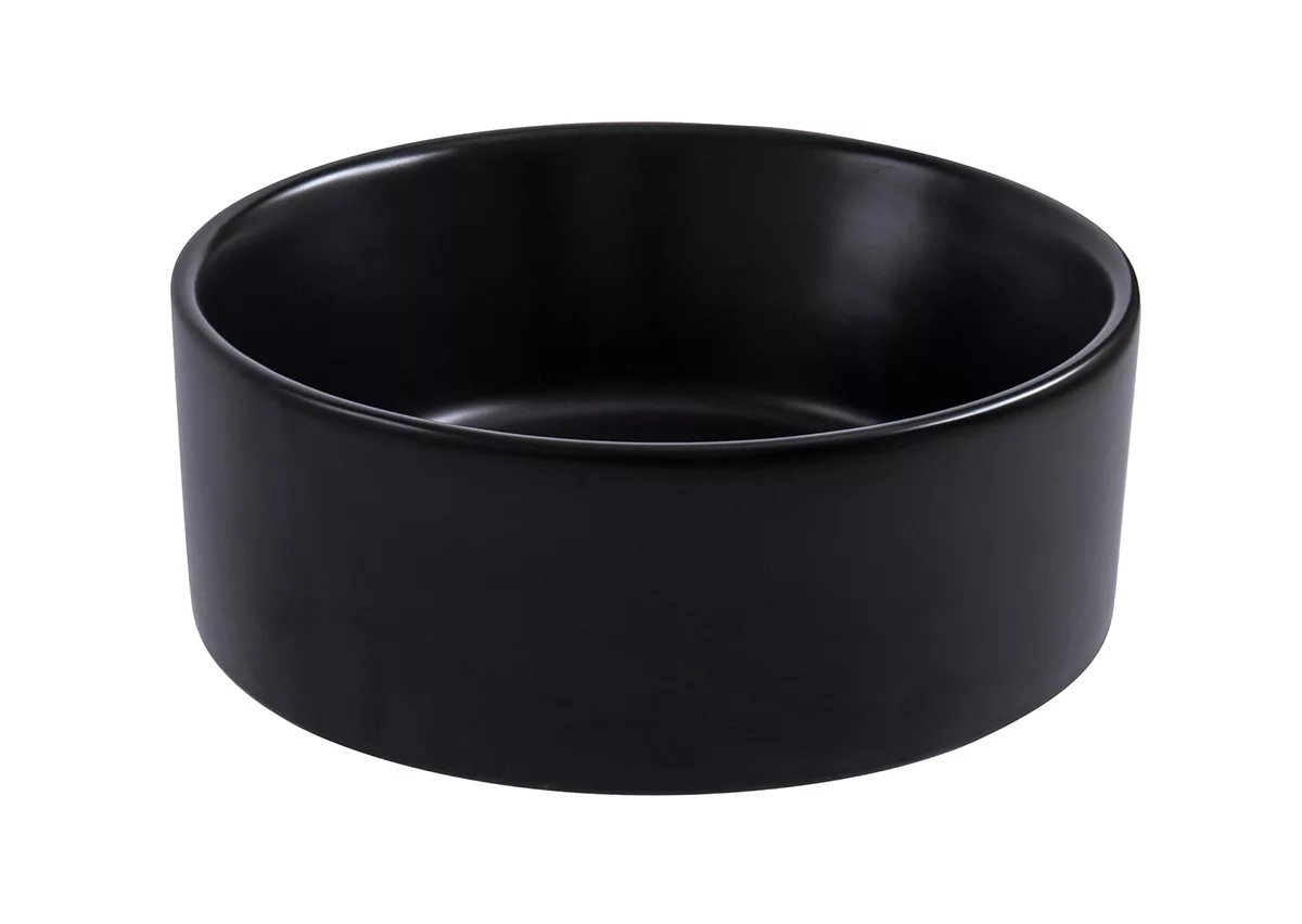 подставка керамическая для очного горшка черная 15см Накладная черная матовая раковина для ванной GiD Bm9011 круглая керамическая