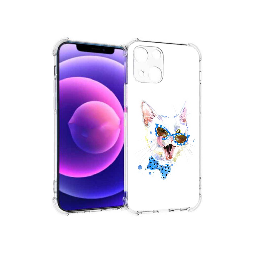 

Чехол MyPads Tocco для Apple iPhone 13 mini белый кот (PT162959.608.229), Прозрачный, Tocco