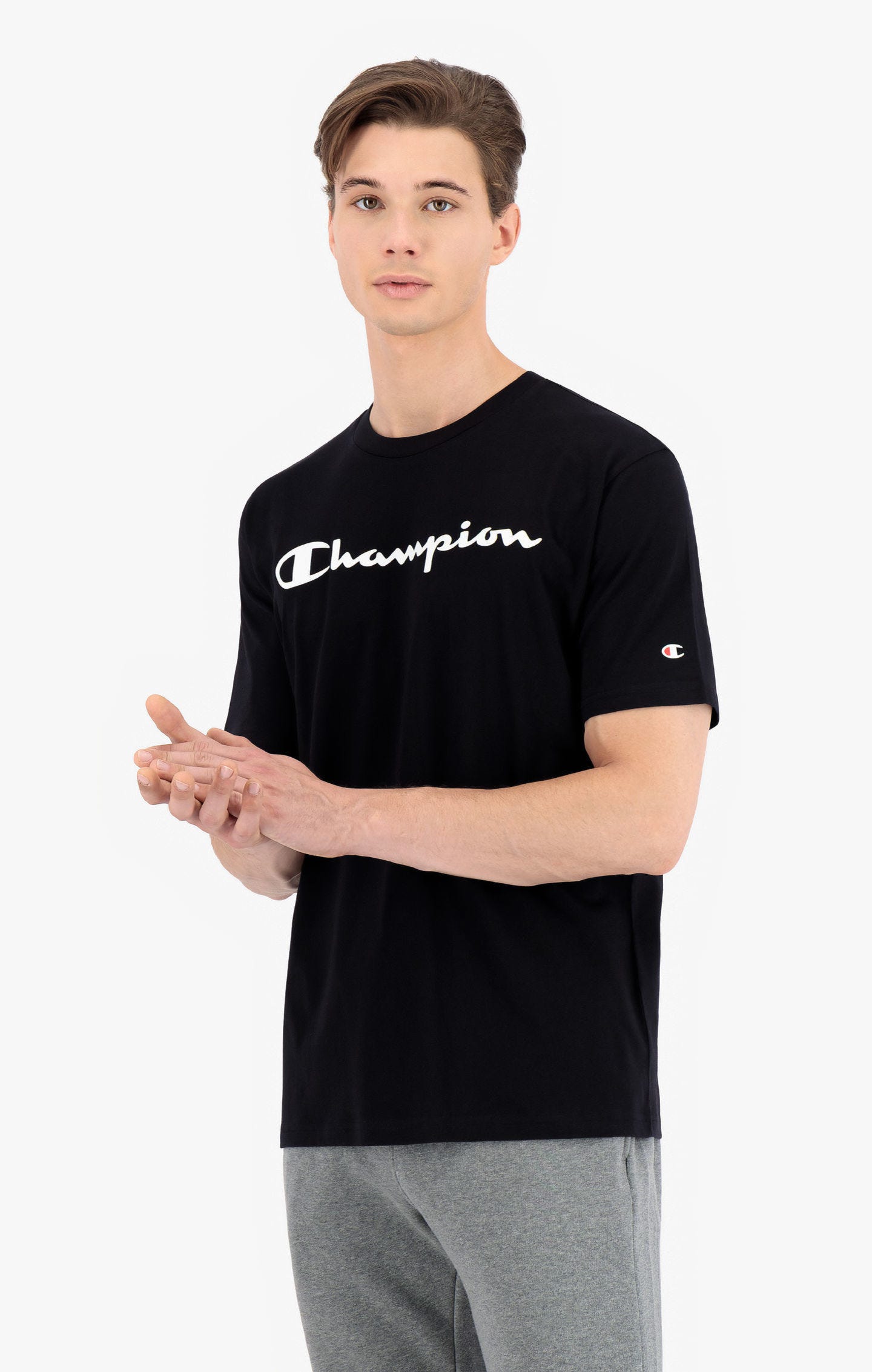 фото Футболка мужская champion legacy american classics crewneck t-shirt черная l