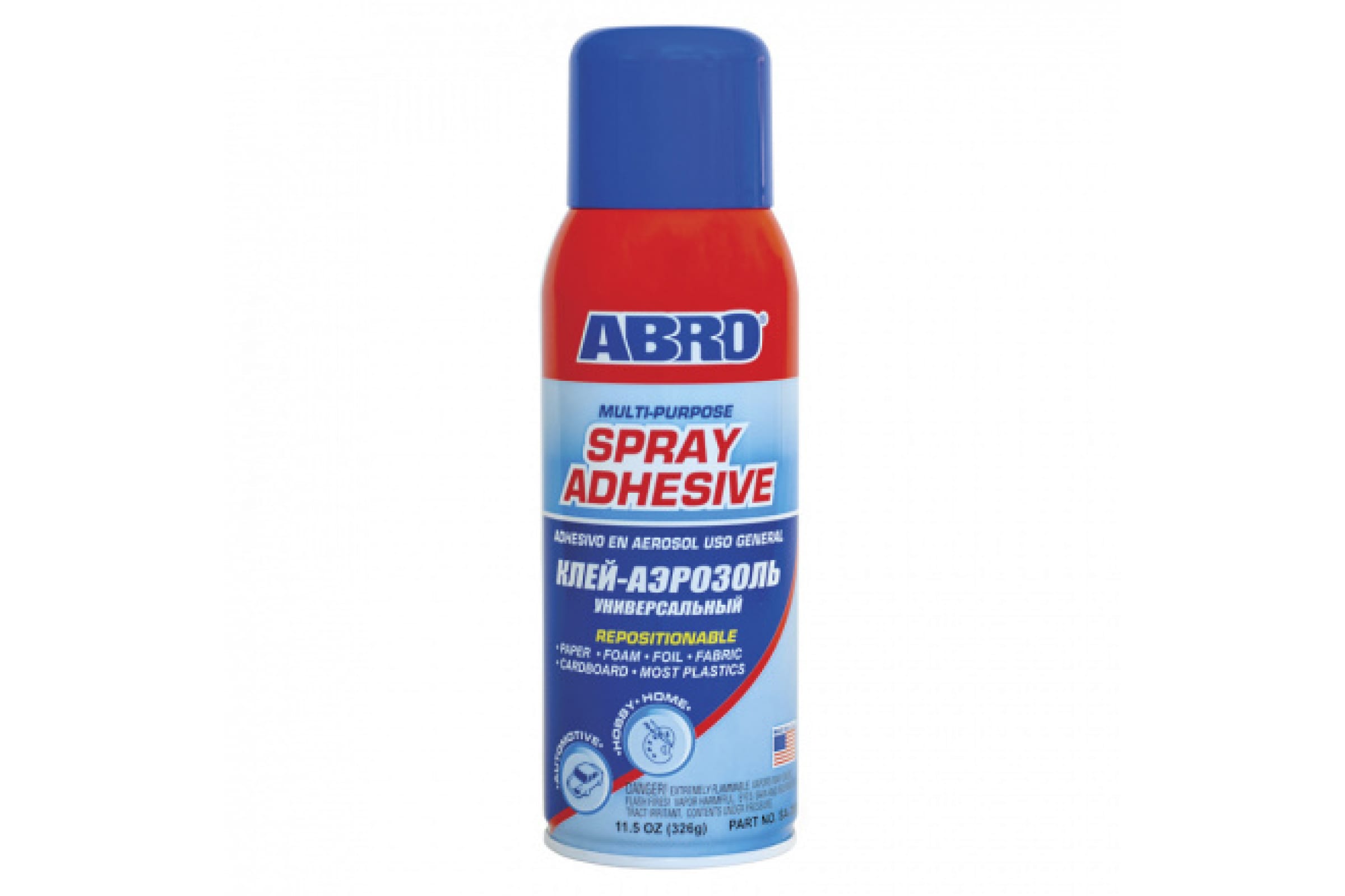 Клей-аэрозоль универсальный Abro Multi-Purpose Spray Adhesive, 326 г профессиональный клей аэрозоль abro