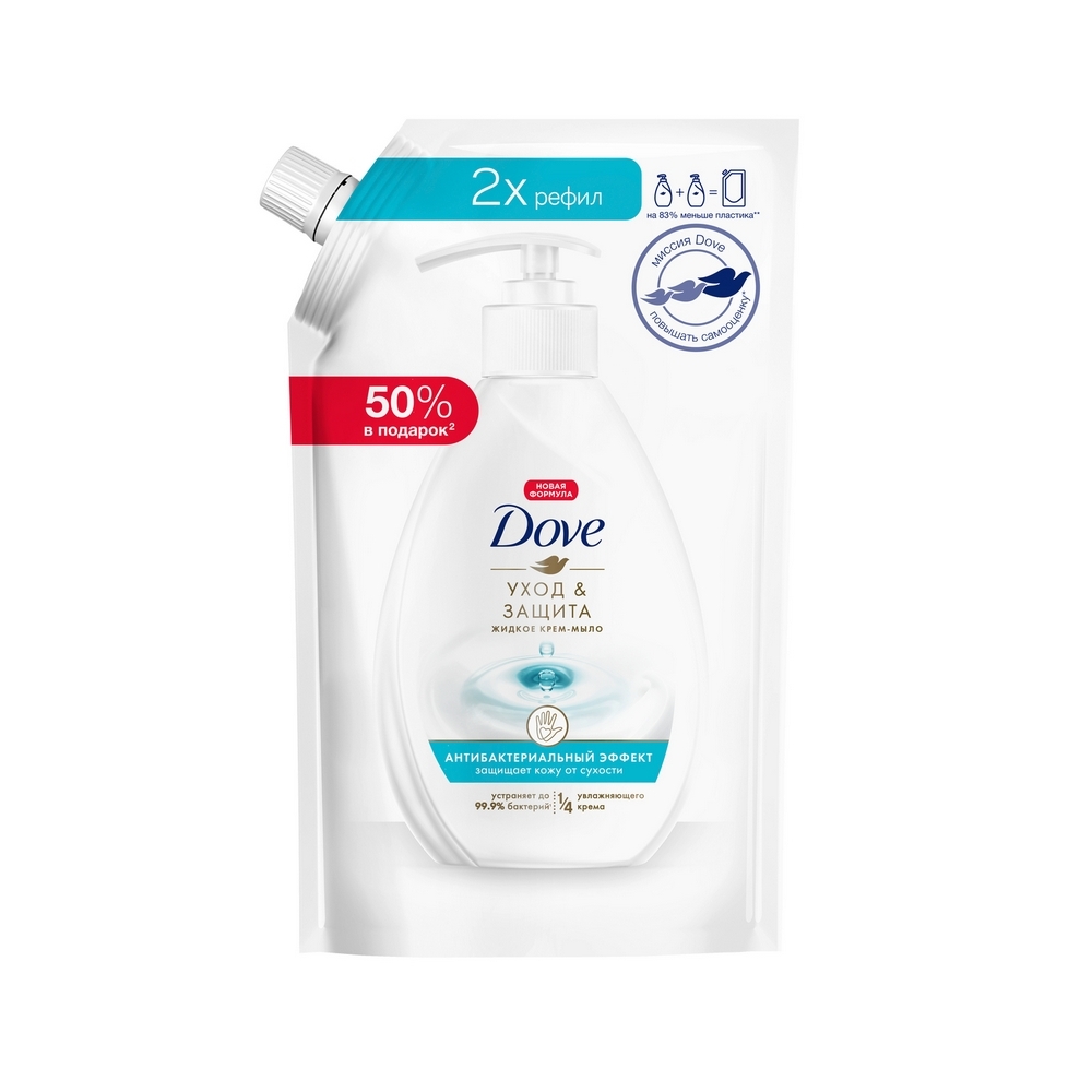Жидкое крем-мыло Dove Уход и защита антибактериальный эффект 500 мл
