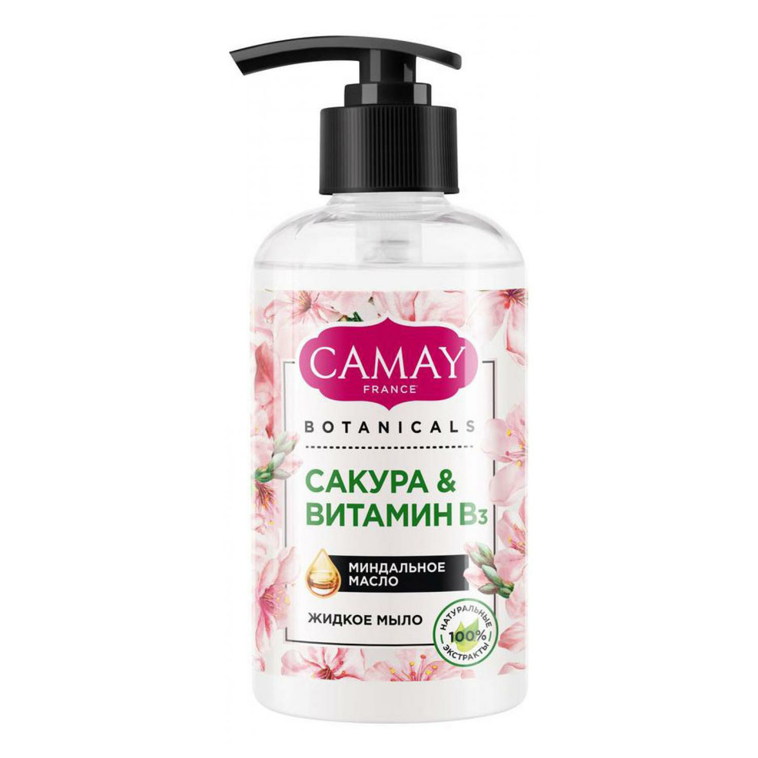 фото Жидкое мыло camay botanicals сакура & витамин в3 с миндальным маслом 280 мл