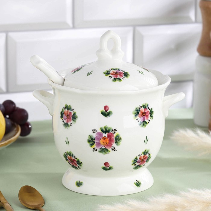 

Сахарница "Ситец", 16х12,5 см, 540 мл, Семикаракорская керамика