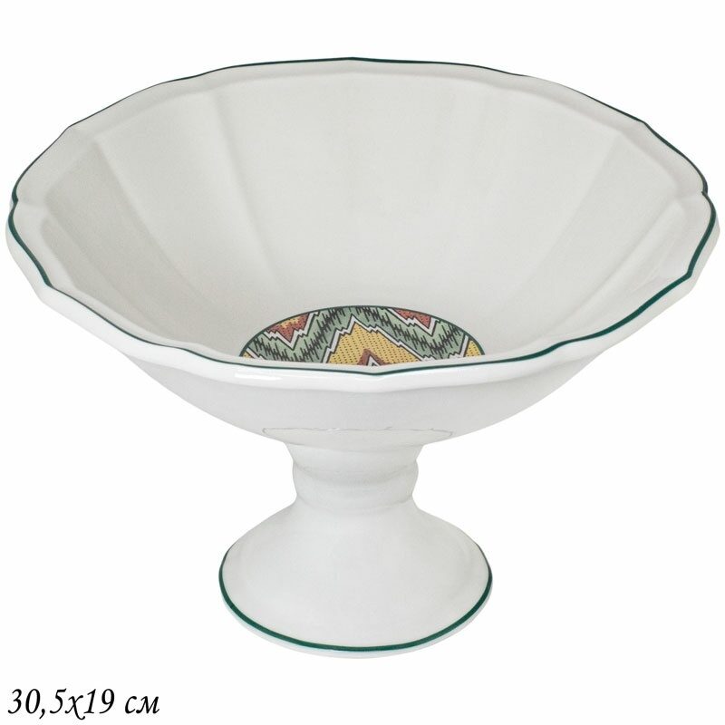 

Фруктовница 30,5х19 см. БУХАРА на ножке Фарфор Lenardi (177663), 205-174