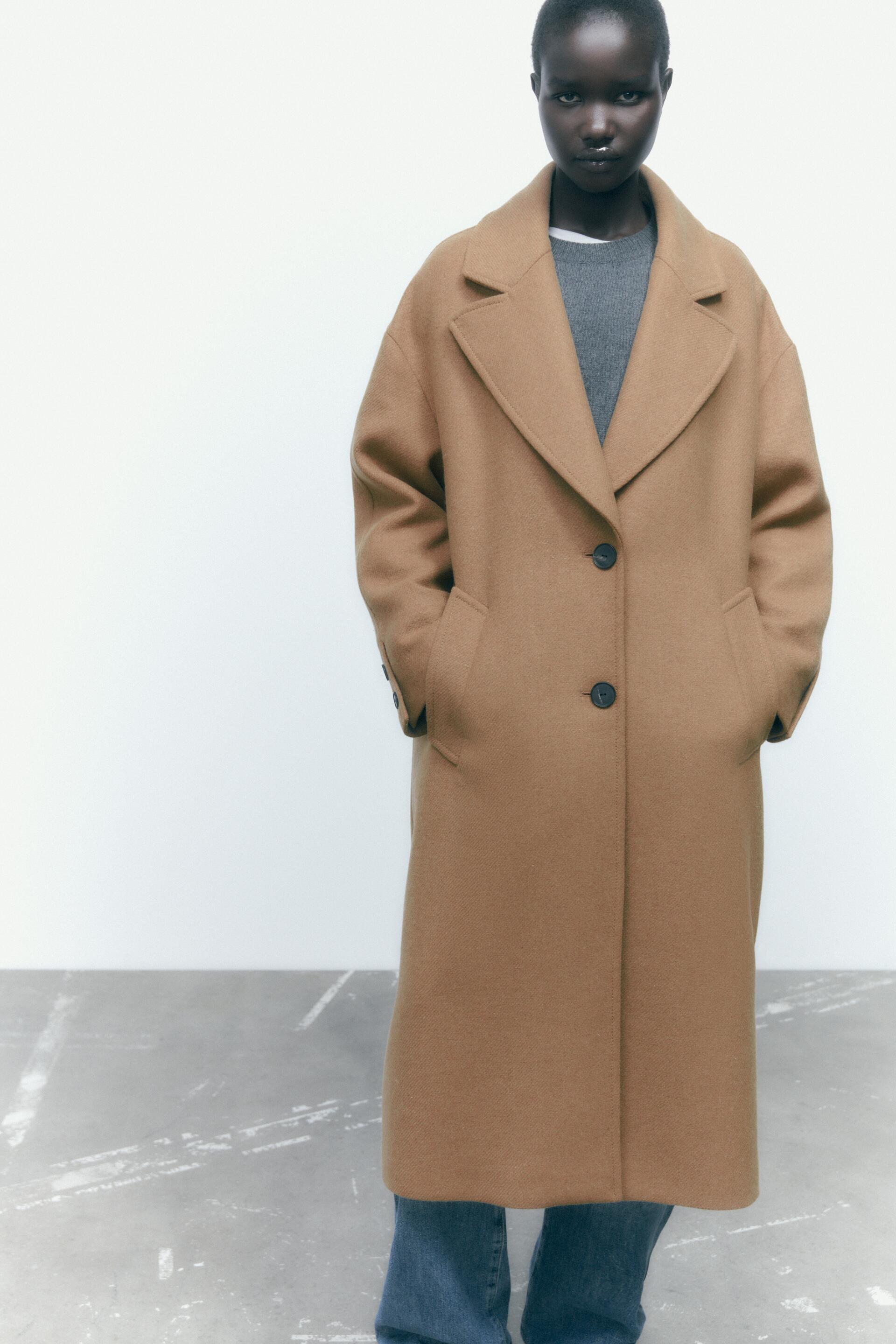 

Пальто женское ZARA 02039289 коричневое XS (доставка из-за рубежа), 02039289